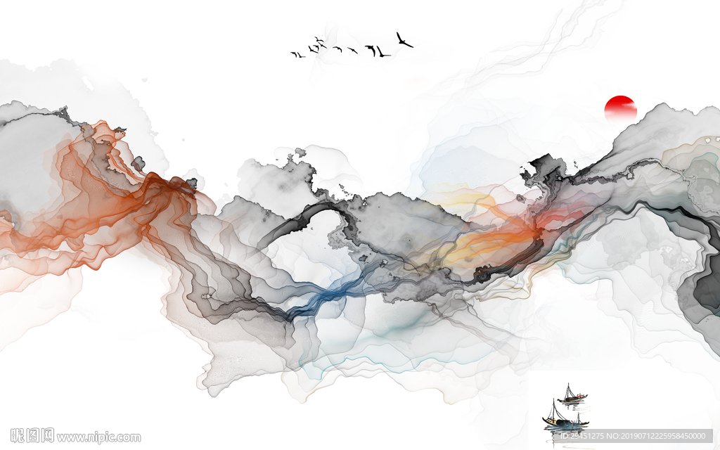 现代奢华装饰墙画 TIF分层