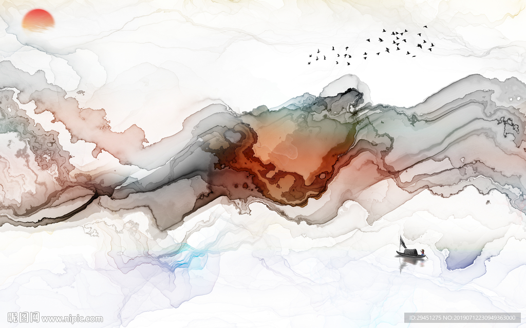 中式奢华装饰壁画 TIF分层