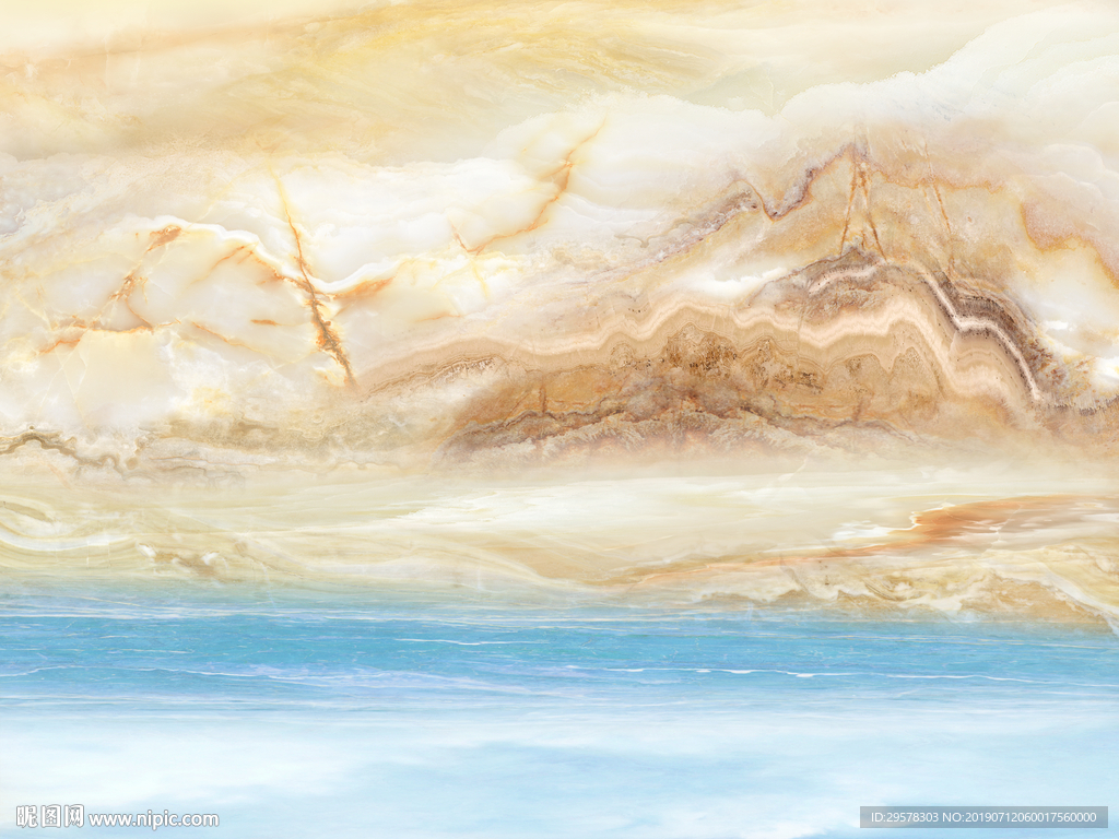 高档山水纹理玉石 TIF合层