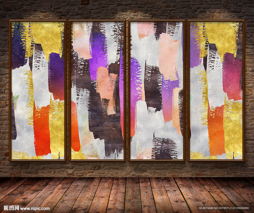 现代简约抽象水墨笔触墨迹电视背