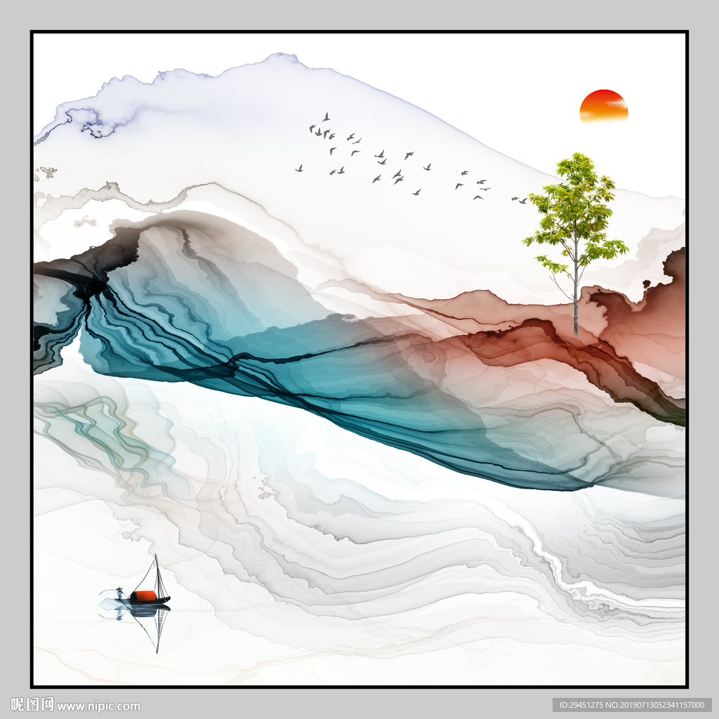 客厅创意抽象壁画 TIF分层