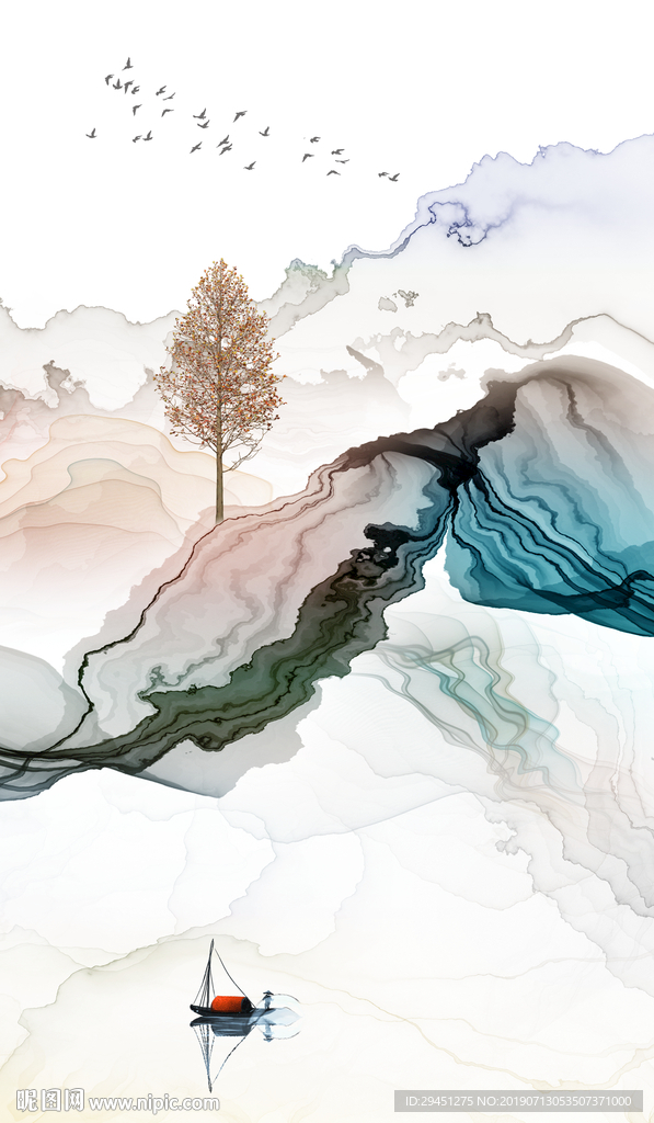 精品创意抽象壁画 TIF分层