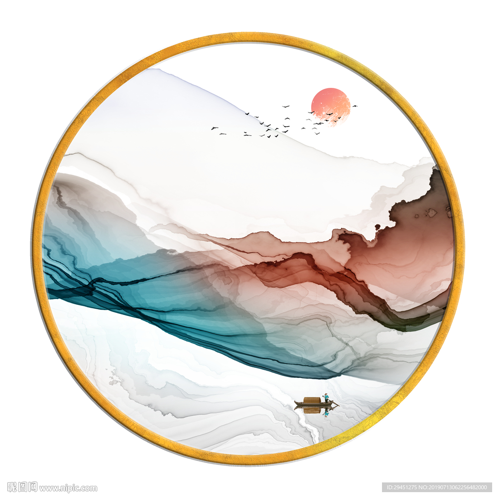 精品创意抽象壁画 TIF分层