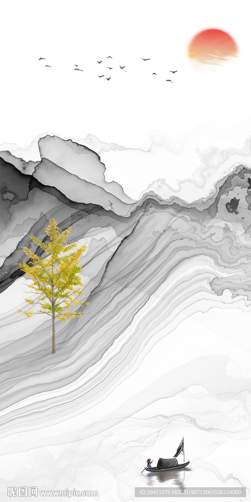 玄关创意抽象壁画 TIF分层