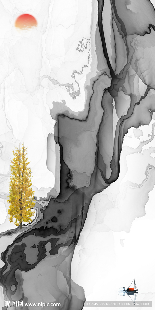 意境中式肌理线条 TIF分层