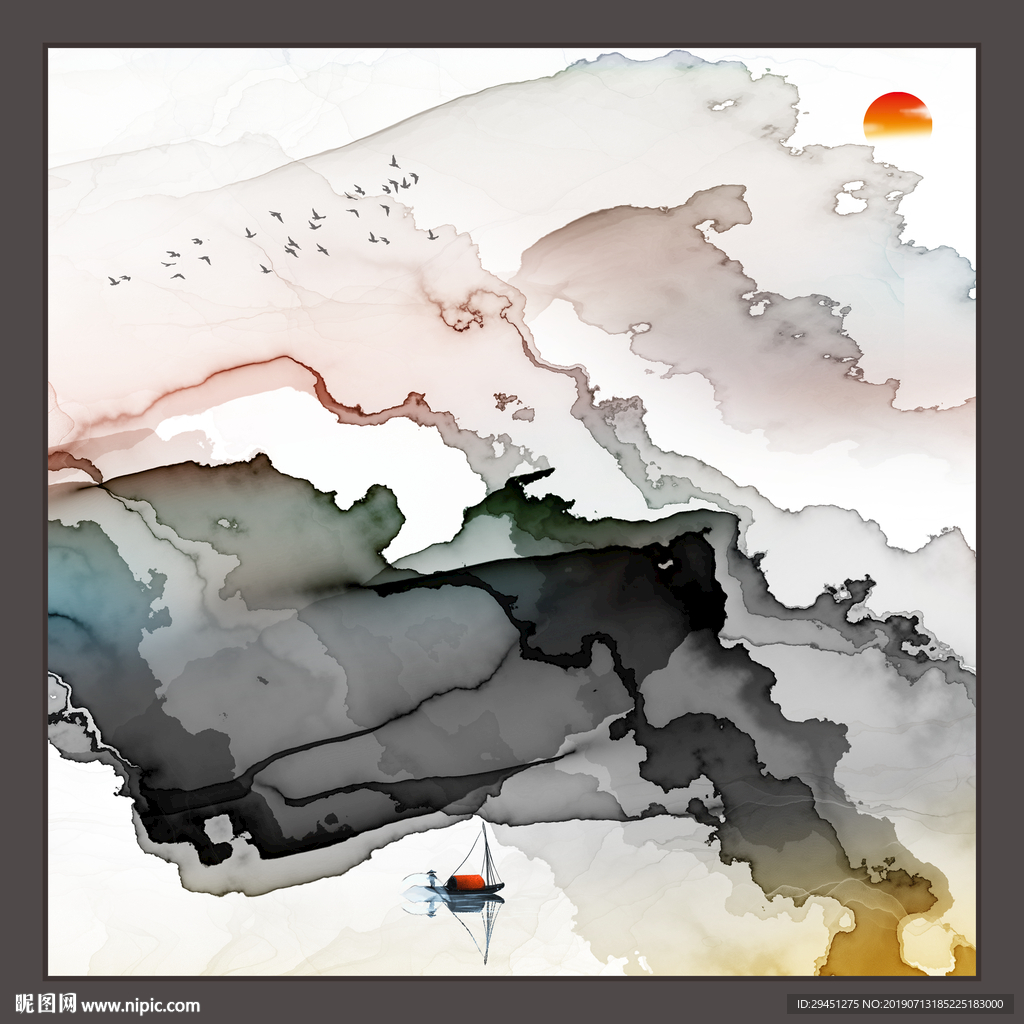 新品奢华装饰墙画 TIF分层