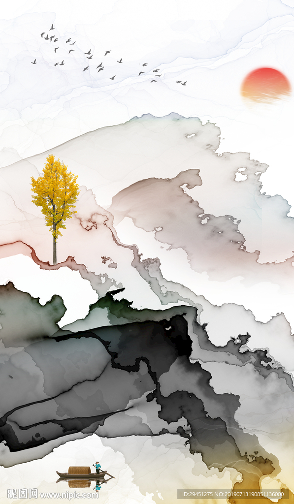 玄关奢华装饰墙画 TIF分层