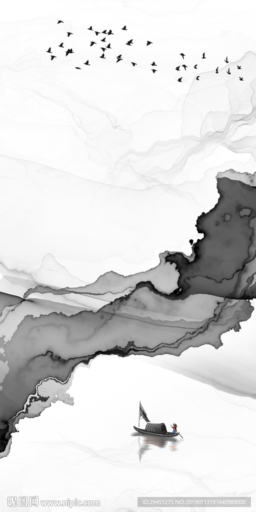 新中式高档装饰墙画 TIF合层