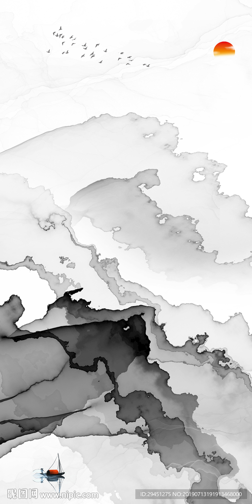 灰色奢华装饰墙画 TIF分层