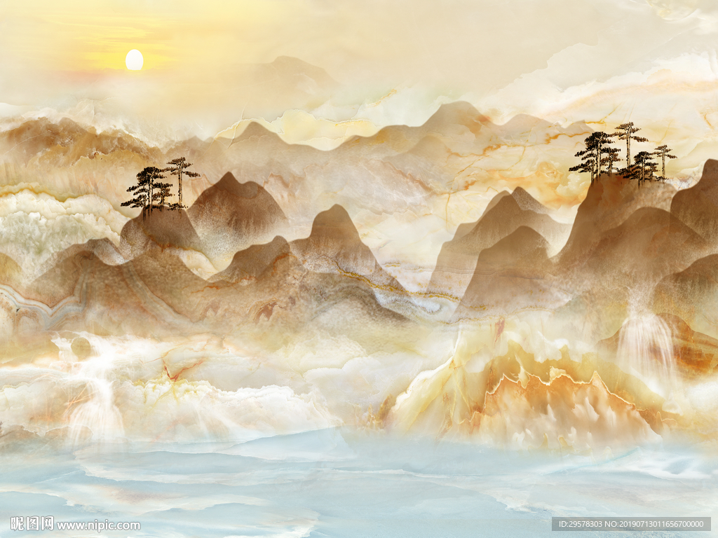 黄色石纹精品纹理 TIF合层