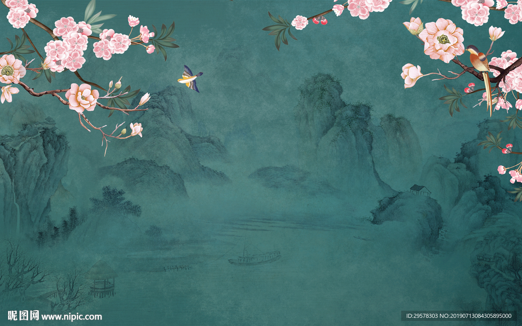 精品花鸟山水画 TIF分层