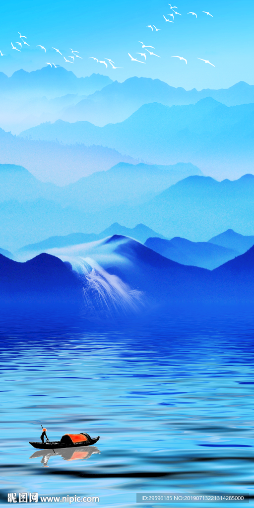 新品山水高档画 TIF分层