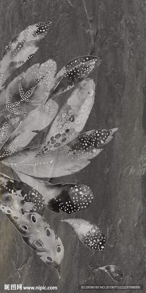 欧式羽毛背景墙画 TIF合层