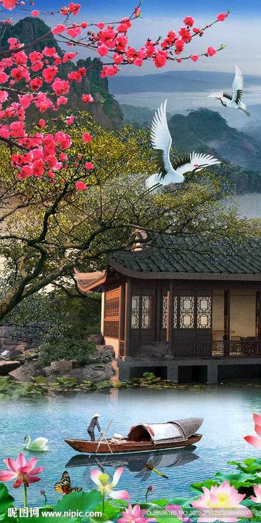 大厅创意山水画 TIF分层