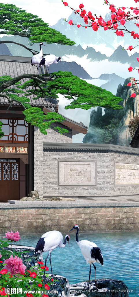 创意玄关山水画 TIF分层