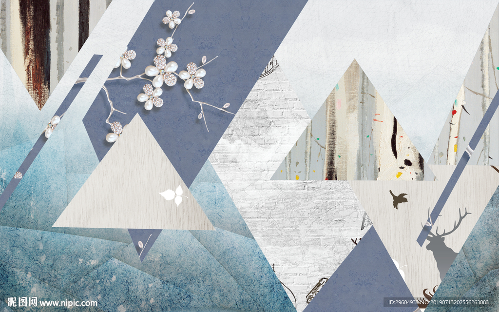 欧式背景墙 手绘TIF分层