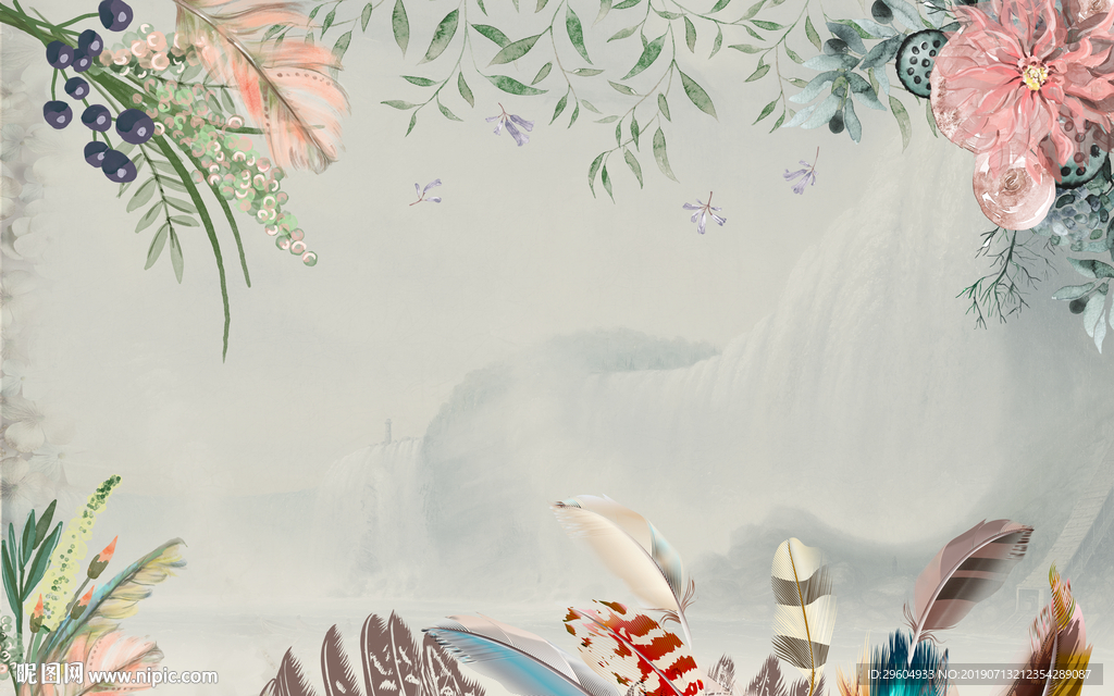 手绘羽毛 高清TIF分层