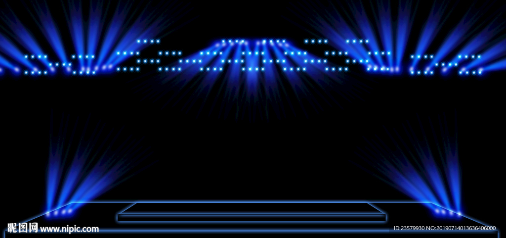 蓝色舞台灯光