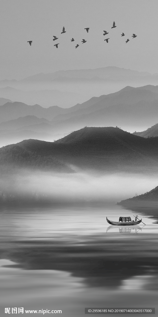 高档精品山水画 TIF合层