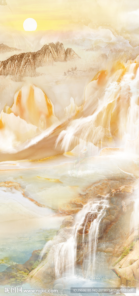 现代 玄关石纹画 TIF合层