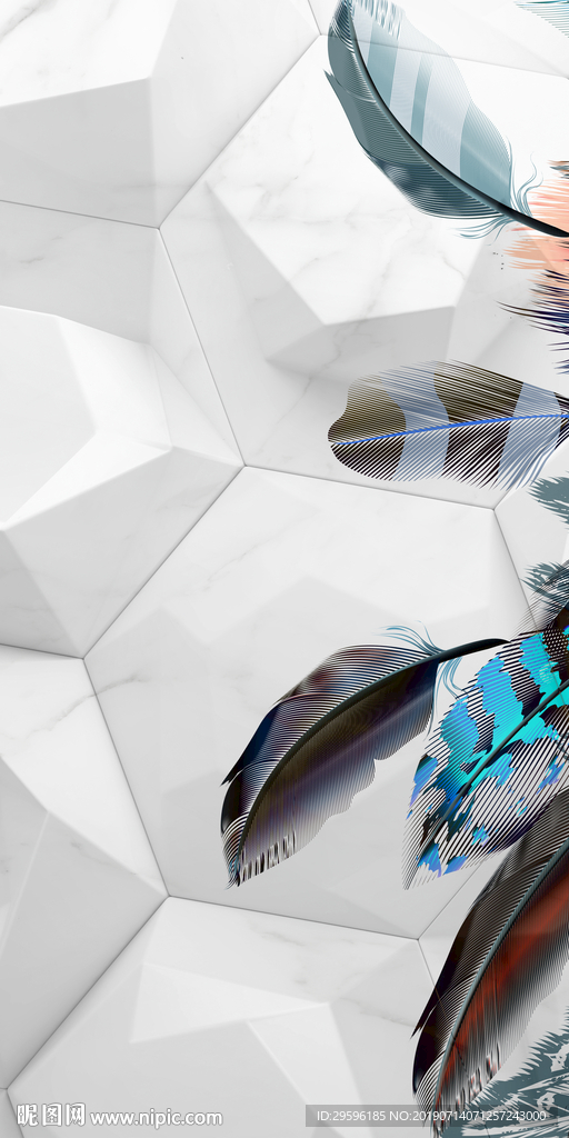 高档羽毛装饰画 TIF分层