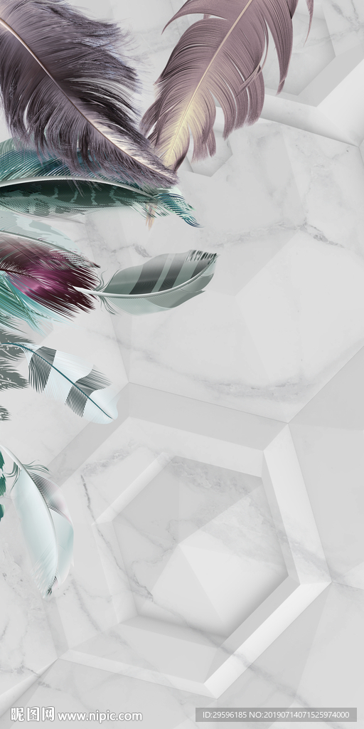 羽毛精品装饰画 TIF分层