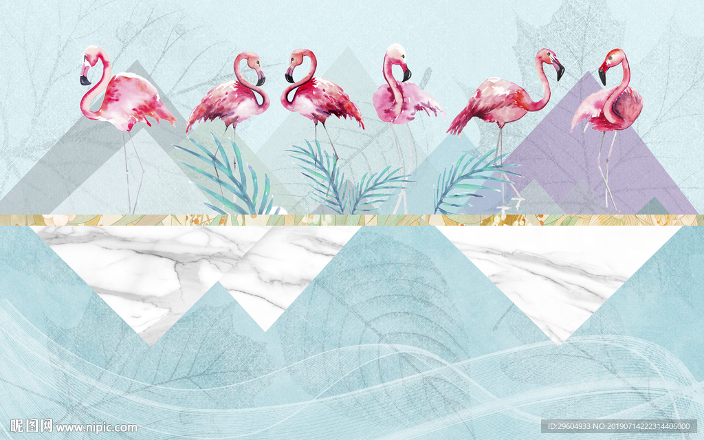 火烈鸟TIF分层 欧式背景墙