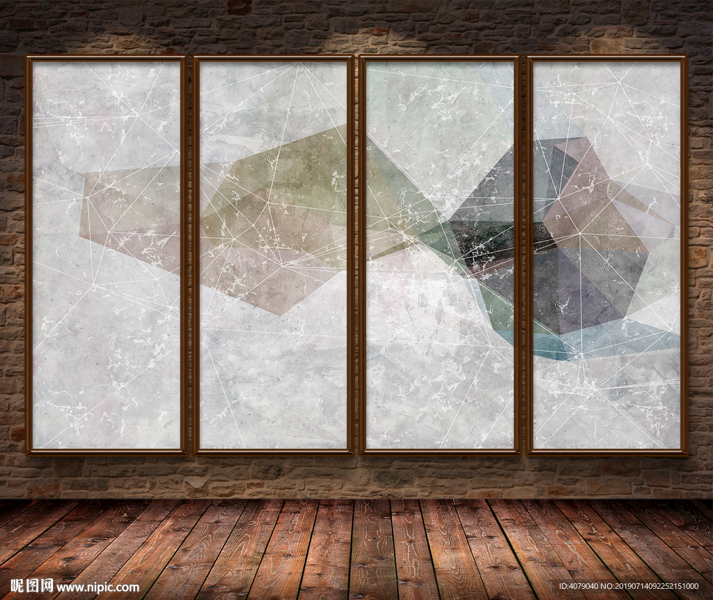 北欧现代简约抽象线条几何电视背