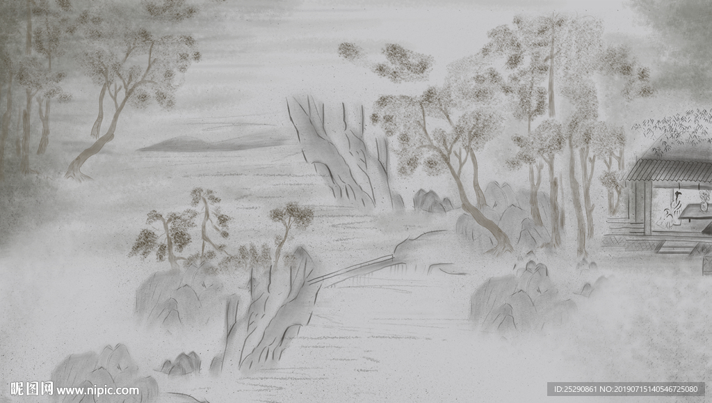 巨幅高清新中式水墨古画