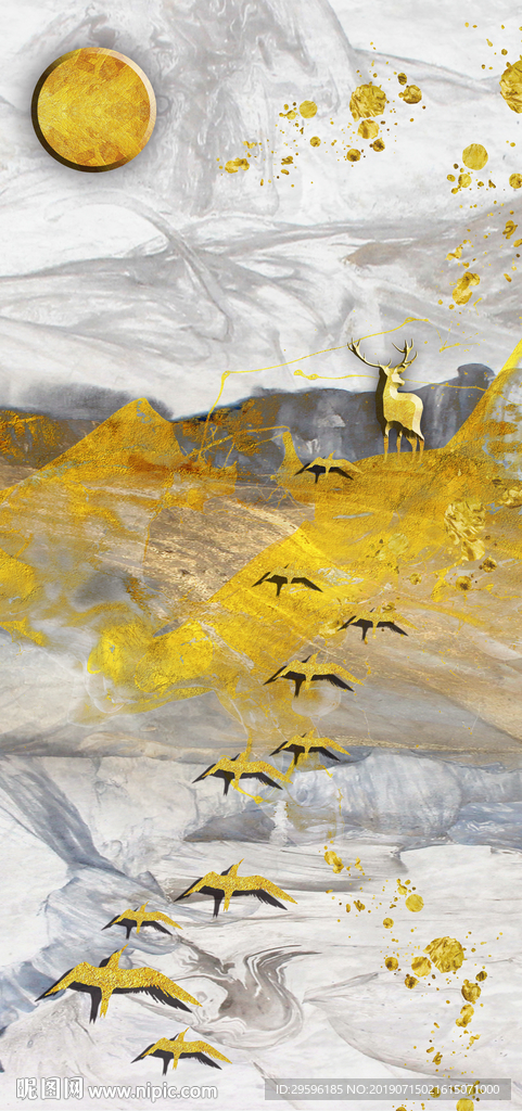 晶瓷画意境玄关画 TIF分层