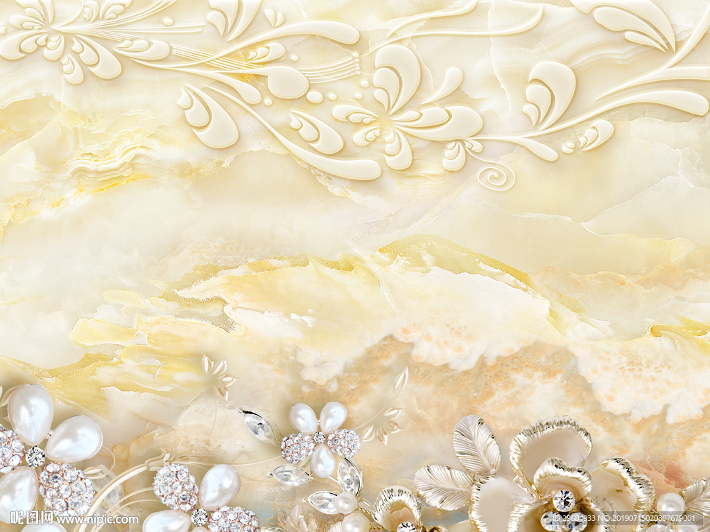 珠宝背景墙 石纹TIF合层