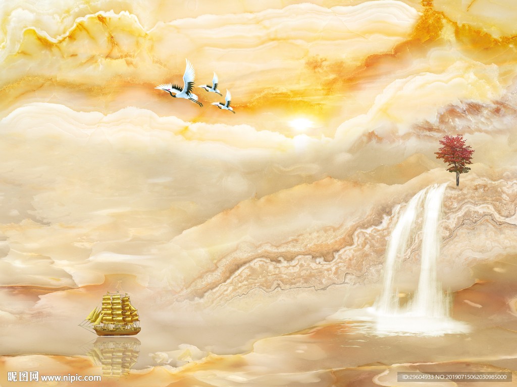 精品背景墙 石纹TIF合层