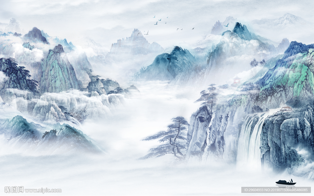 水墨山水 高档TIF分层