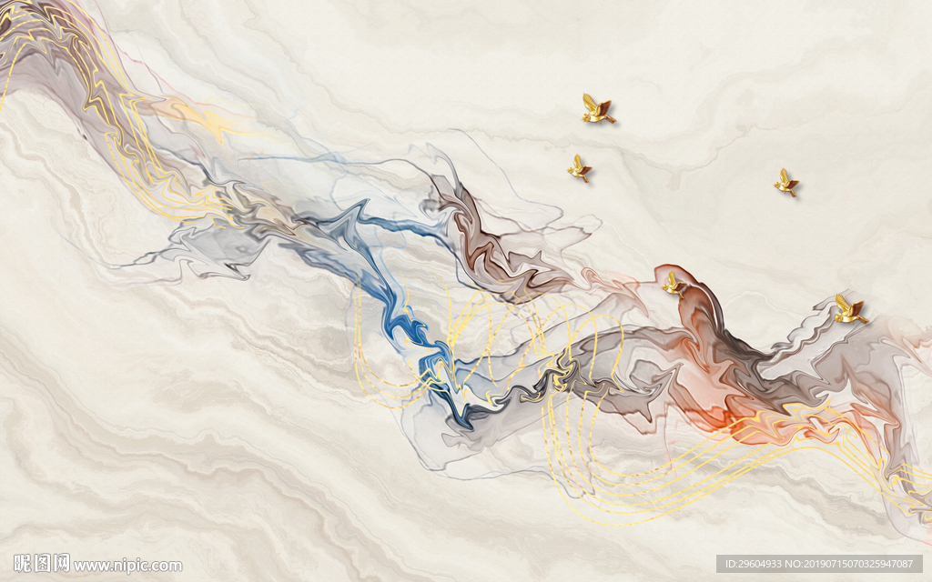 线条山水电视背景 TIF分层