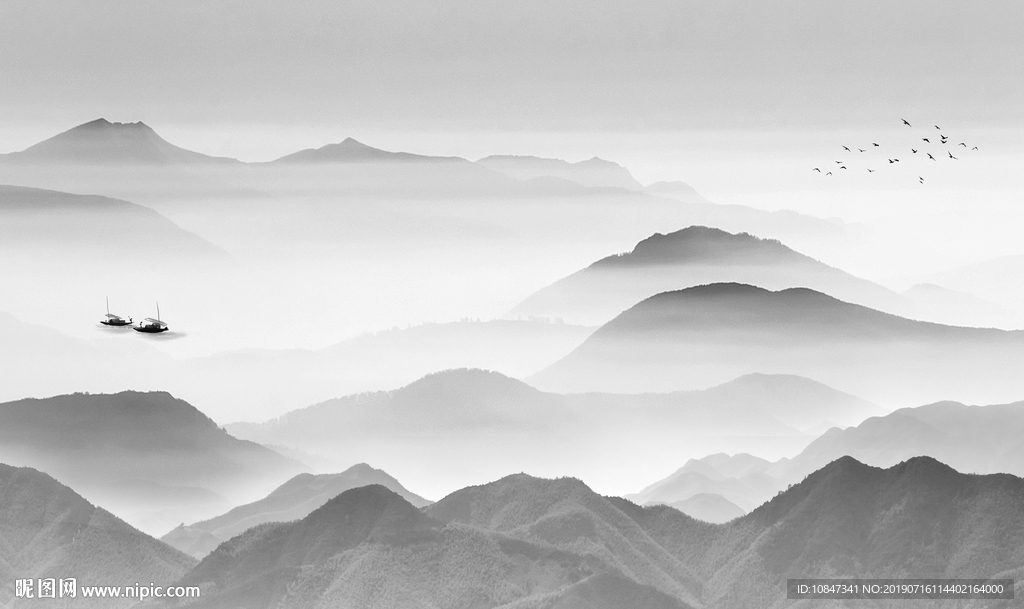 意境 高档水墨画 TIF分层