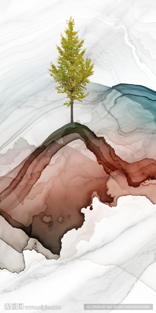 爵士白新款玄关画 TIF分层