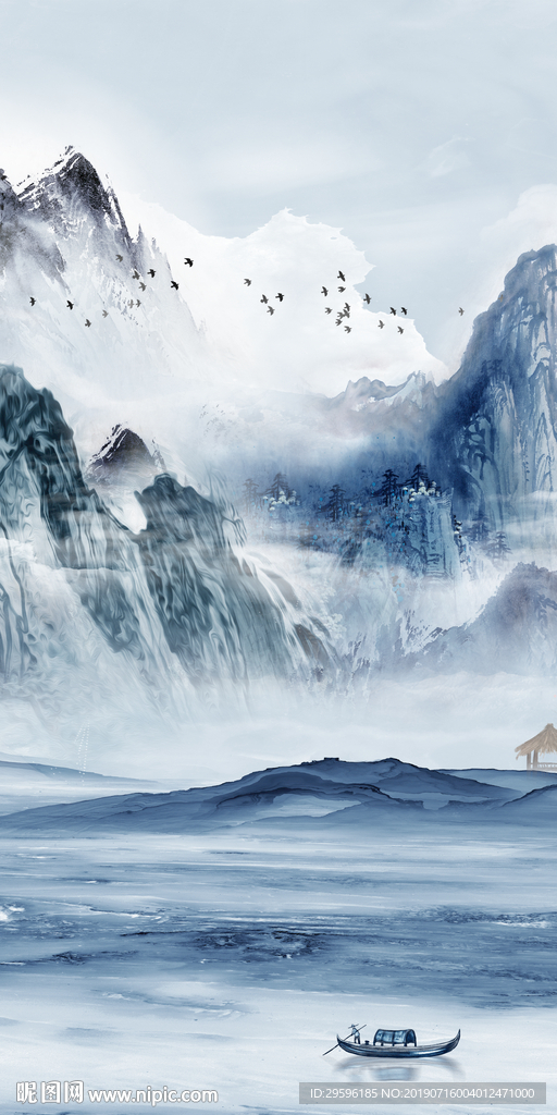 山水新款新玄关画 TIF分层