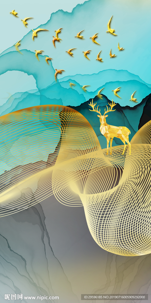 金色 新款新玄关画 TIF分层