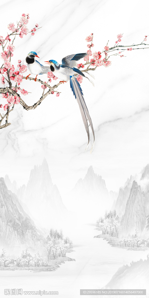 山水新品玄关画 TIF分层画