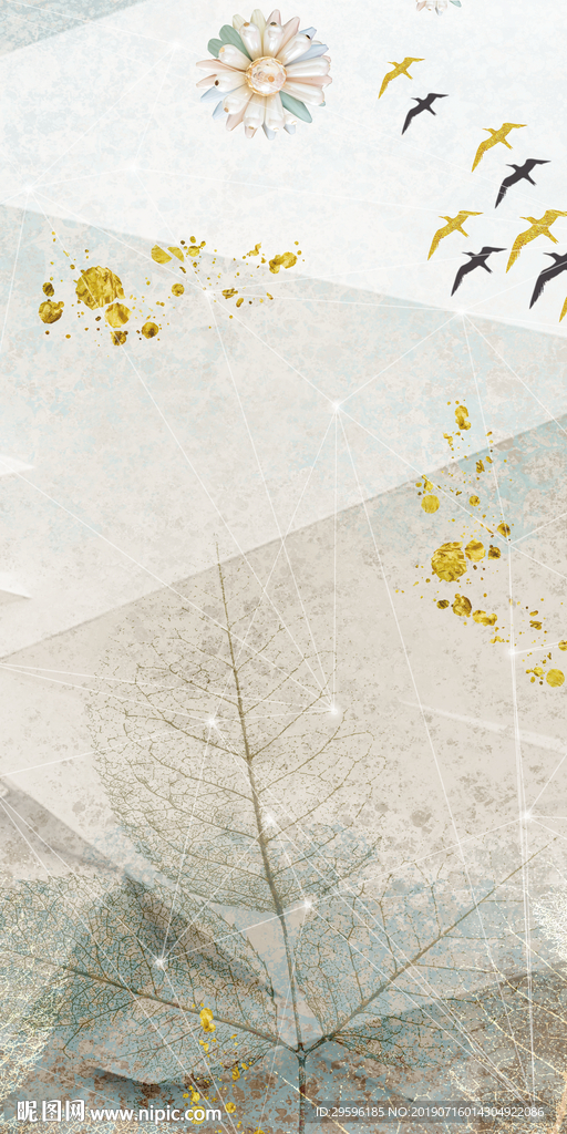 叶子新品玄关画 TIF分层画