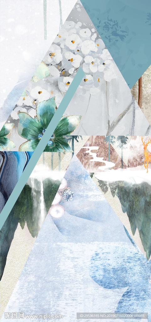 欧式新品玄关画 TIF分层画