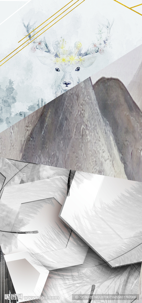 现代 玄关高档画 TIF分层