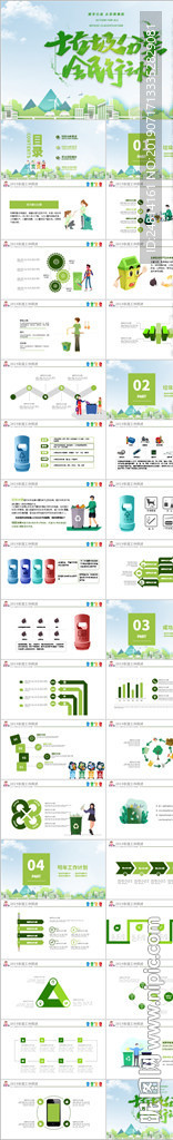 垃圾分类城市环保绿色PPT模板