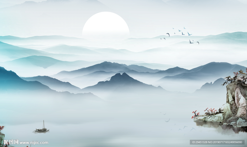 高档意境水墨画 TIF分层画