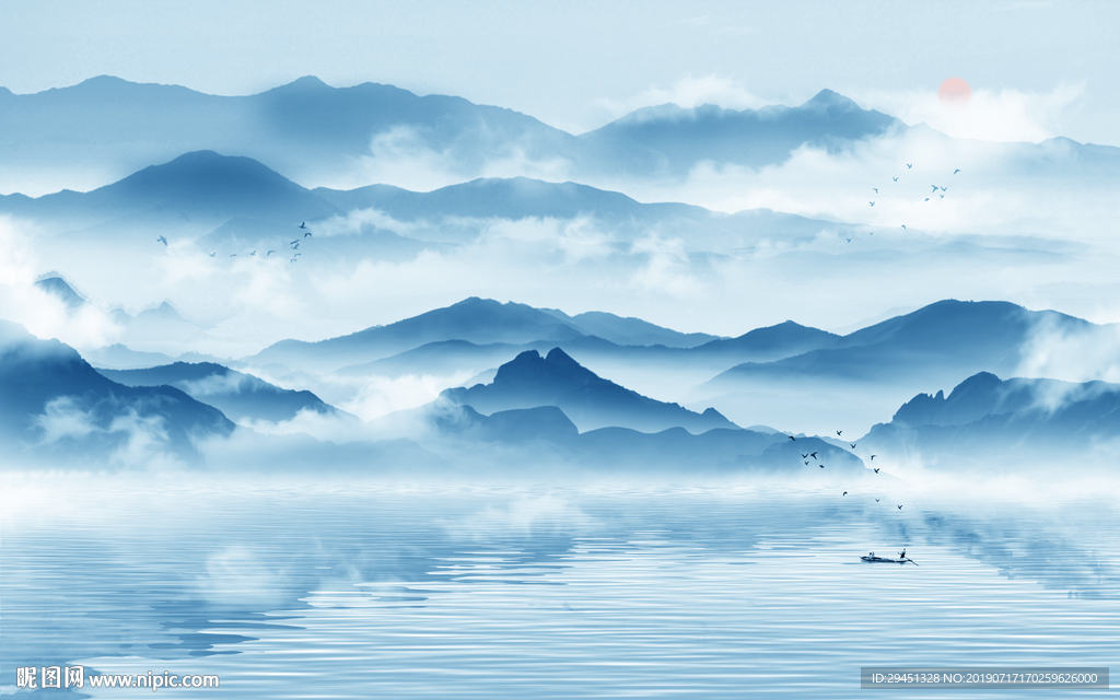 新中式意境水墨画 TIF分层画