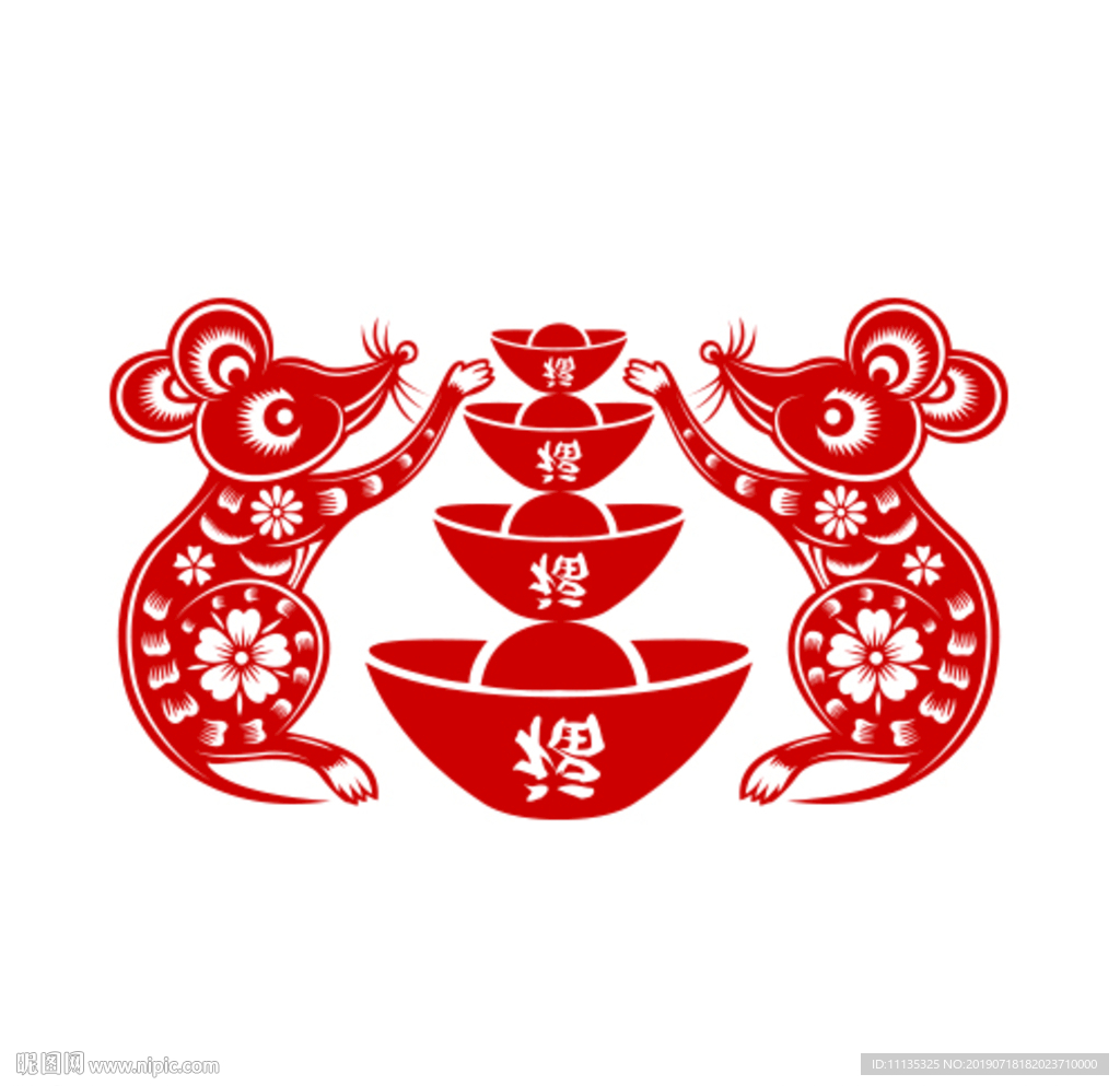 2020年鼠年剪纸老鼠剪纸