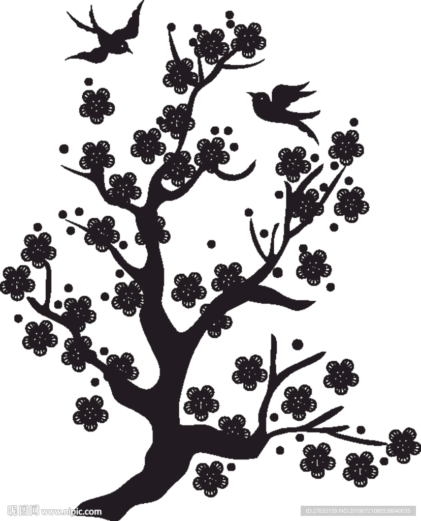 矢量花纹 花瓣花朵 曲线造型线