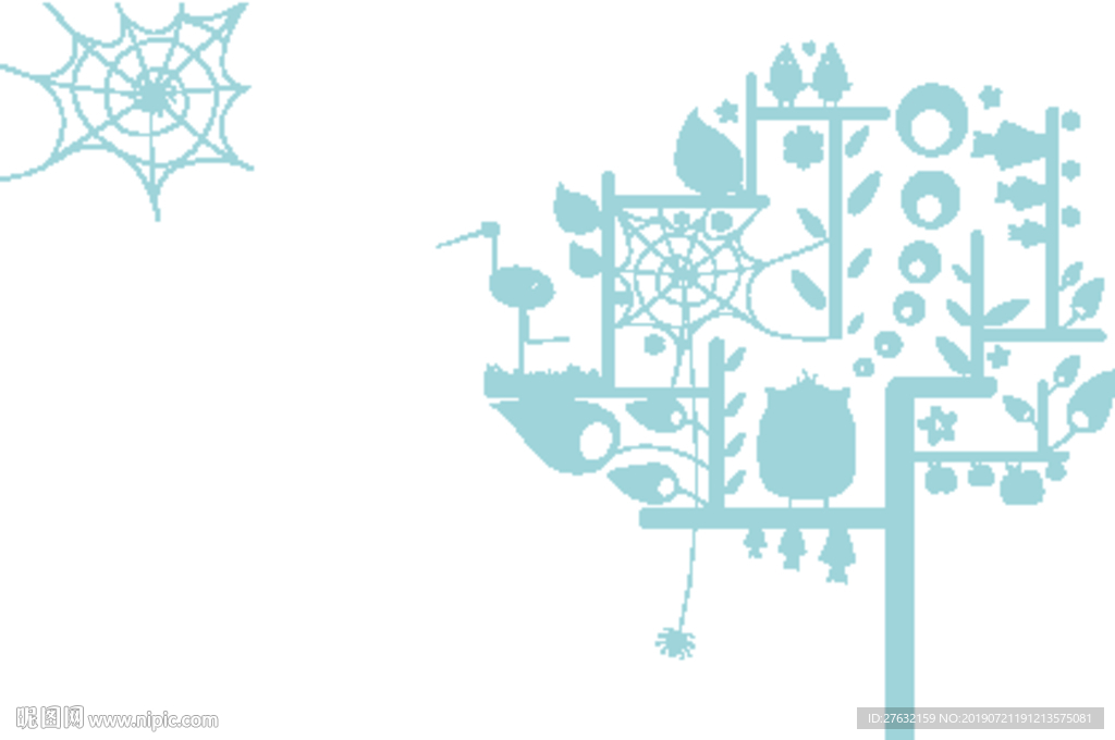 抽象森林鸟蜘蛛猫头鹰动物