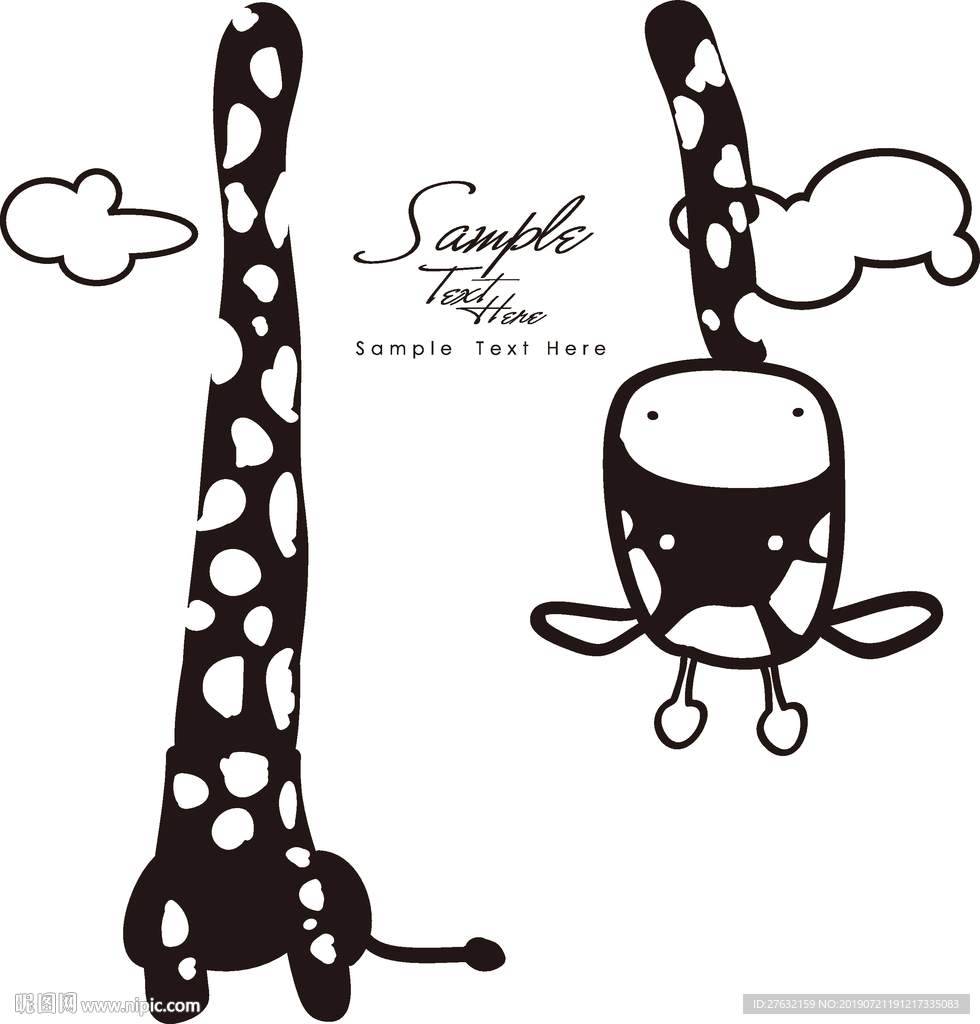 卡通长颈鹿矢量