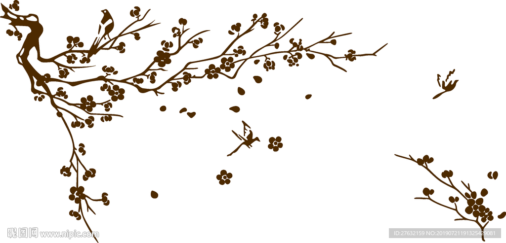 喜鹊枝头叫 花朵